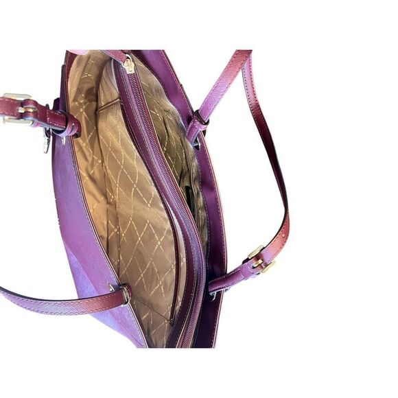 Michael Kors Walsh maroon Merlot structured multifunctional tote bag career - Picture 7 of 13